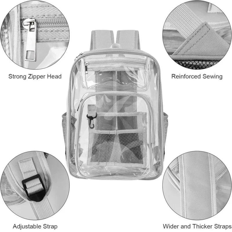 Backpack Waterproof Transparent School Bag Girl Large Capacity Backpack Solid Clear Backpack Men Fashion Transparent Plastic Bag