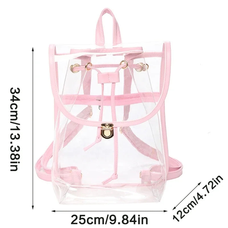Transparent Backpack Women Messenger Bags PVC School Shoulder Bags Women