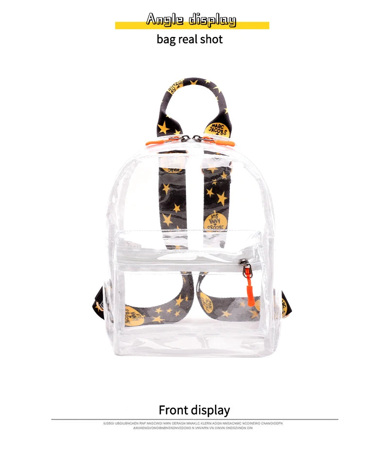 TINTAT Fashion Clear Women Backpack Transparent Mini Cute Backpack Travel School Backpack Student Bag For Girls Child Mochila