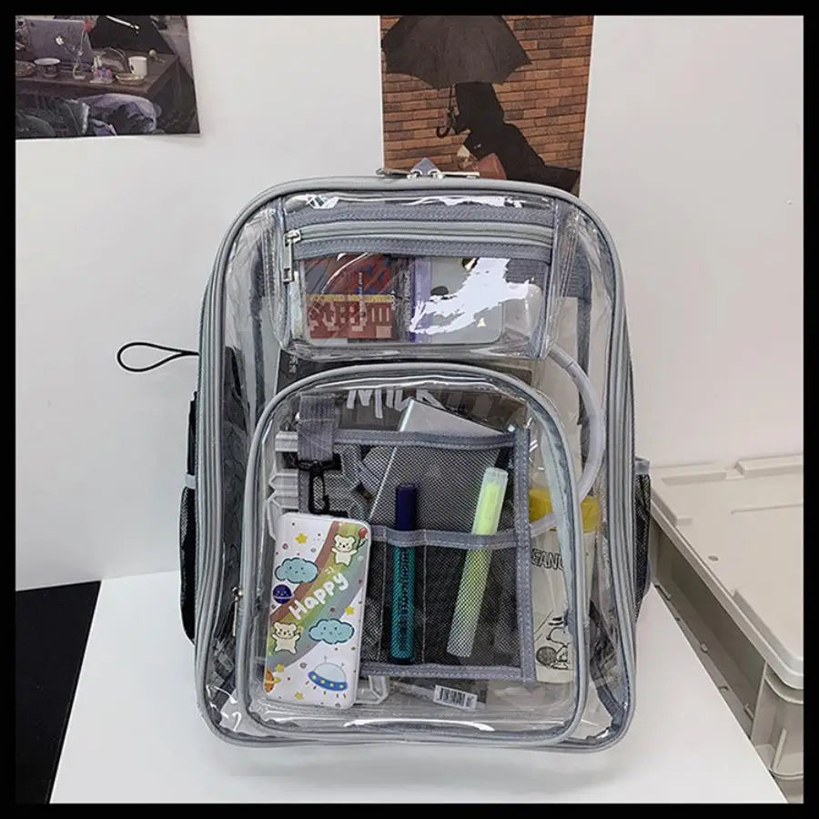 PVC backpack, PVC mesh inner bag, backpack, transparent  backpack, PVC transparent backpack