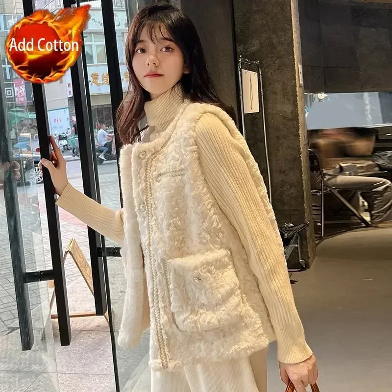 Clothes Fashion 2024 Women's Vests Solid Color Working Lightweight Warm Coats on Sale Lady Padded Cotton Giletes Casual Autumn