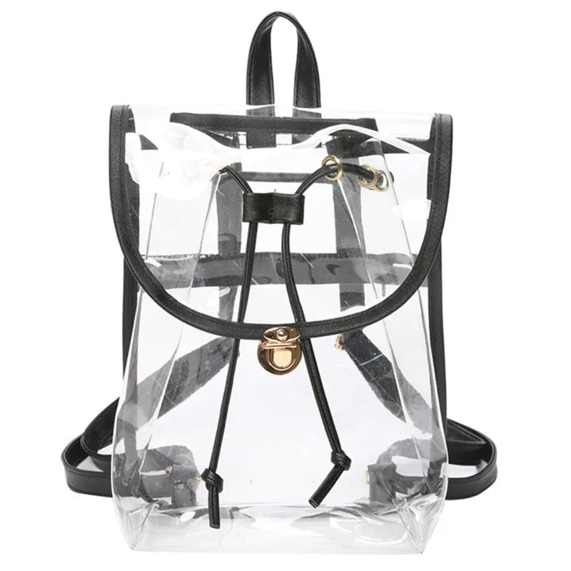 Transparent Backpack Women Messenger Bags PVC School Shoulder Bags Women