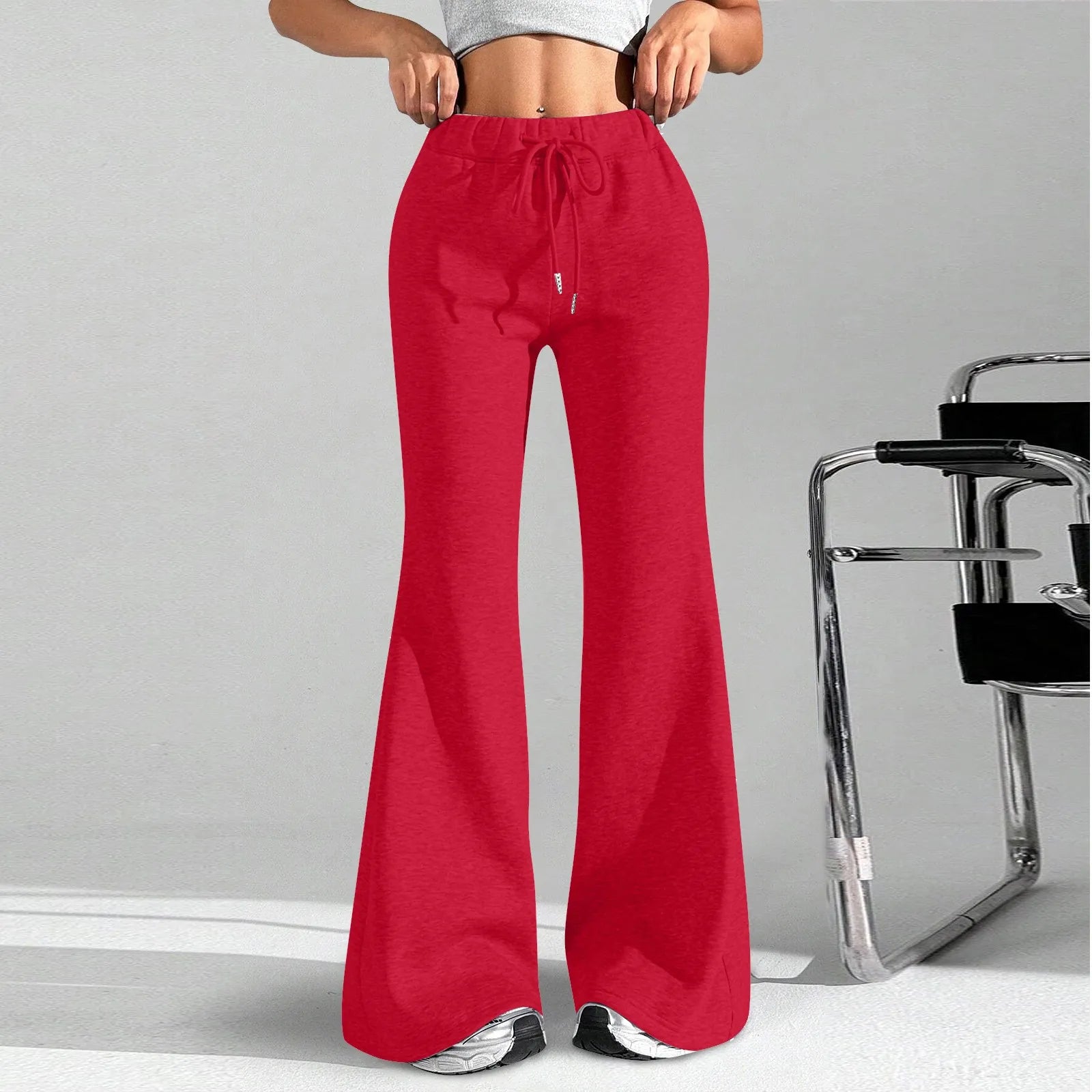 Clothes For Woman Leisure Flares Home Pant Bell-Bottoms Pants Woman Tracksuit Female Sport Trousers Solid Color Pantalones Mujer