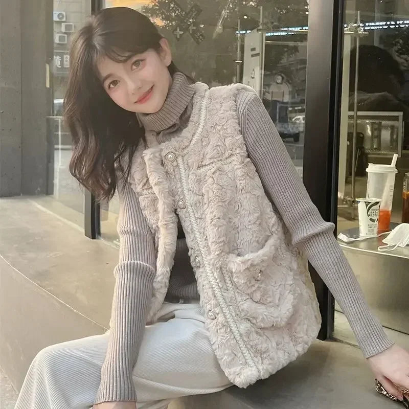 Clothes Fashion 2024 Women's Vests Solid Color Working Lightweight Warm Coats on Sale Lady Padded Cotton Giletes Casual Autumn