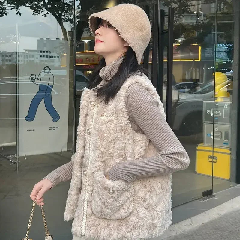 Clothes Fashion 2024 Women's Vests Solid Color Working Lightweight Warm Coats on Sale Lady Padded Cotton Giletes Casual Autumn