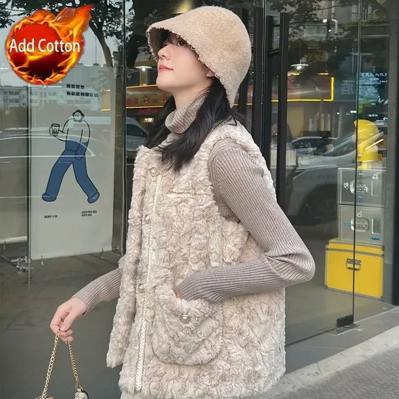 Clothes Fashion 2024 Women's Vests Solid Color Working Lightweight Warm Coats on Sale Lady Padded Cotton Giletes Casual Autumn