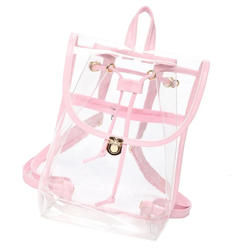 Transparent Backpack Women Messenger Bags PVC School Shoulder Bags Women