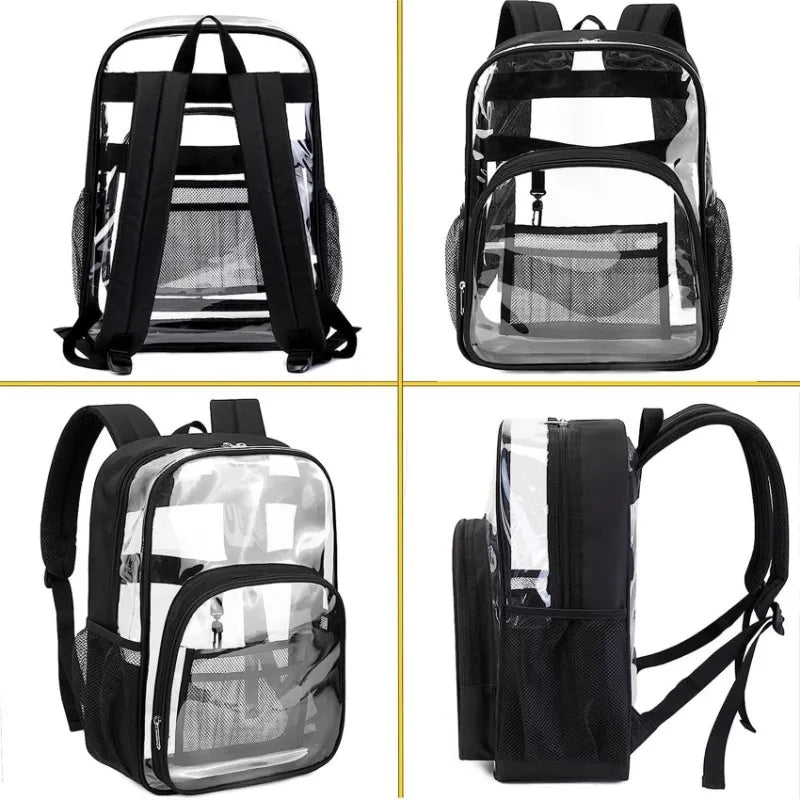 Backpack Waterproof Transparent School Bag Girl Large Capacity Backpack Solid Clear Backpack Men Fashion Transparent Plastic Bag