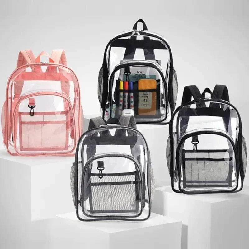 New Transparent PVC Backpacks, Outdoor Sport Large Capacity Bag, Easy To Clean