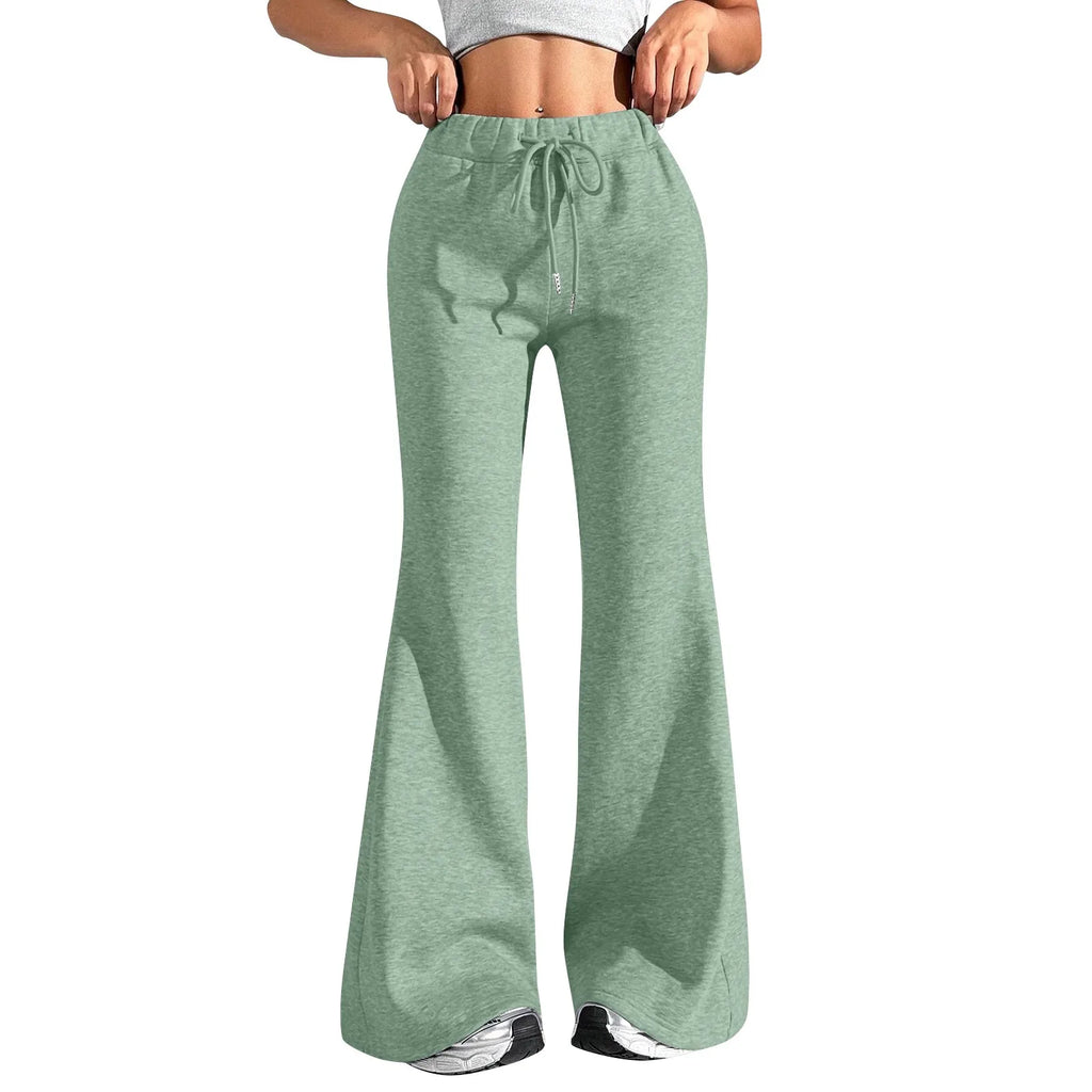 Clothes For Woman Leisure Flares Home Pant Bell-Bottoms Pants Woman Tracksuit Female Sport Trousers Solid Color Pantalones Mujer
