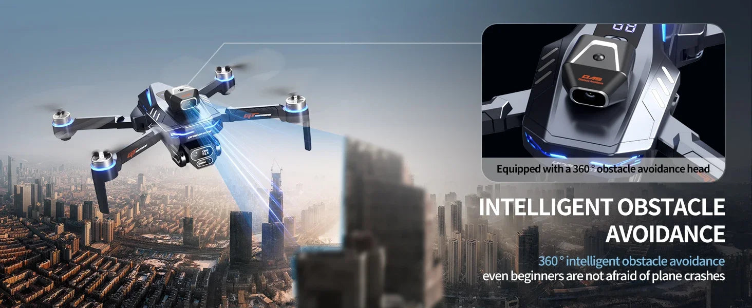 GT8 RC Drone Optical Flow 8K Three Camera Brushless Drone WIFI Electric Charge Display Screen Professional Aerial Drone