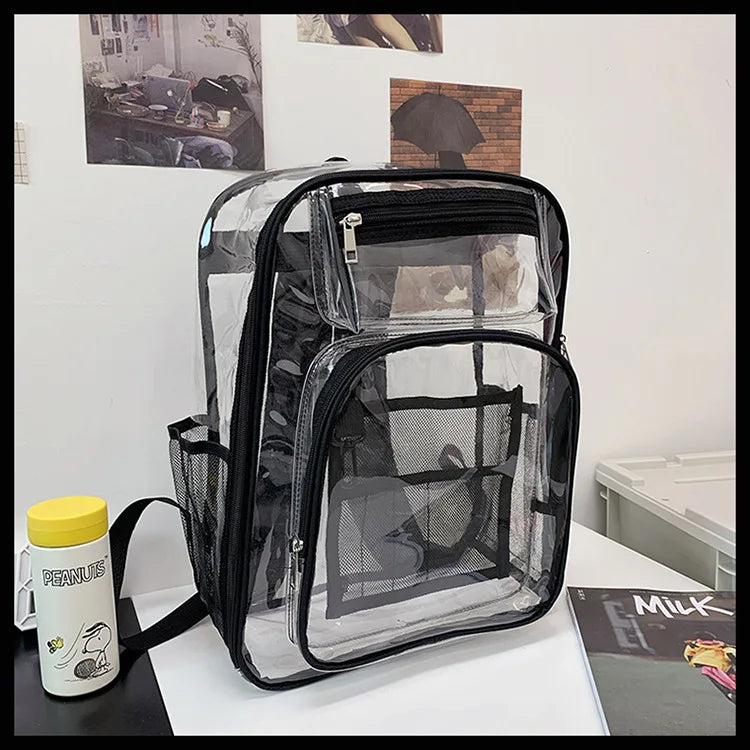 PVC backpack, PVC mesh inner bag, backpack, transparent  backpack, PVC transparent backpack