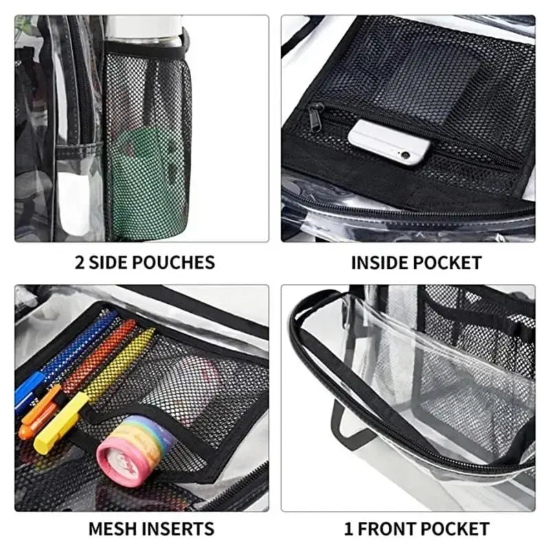 New Transparent PVC Backpacks, Outdoor Sport Large Capacity Bag, Easy To Clean