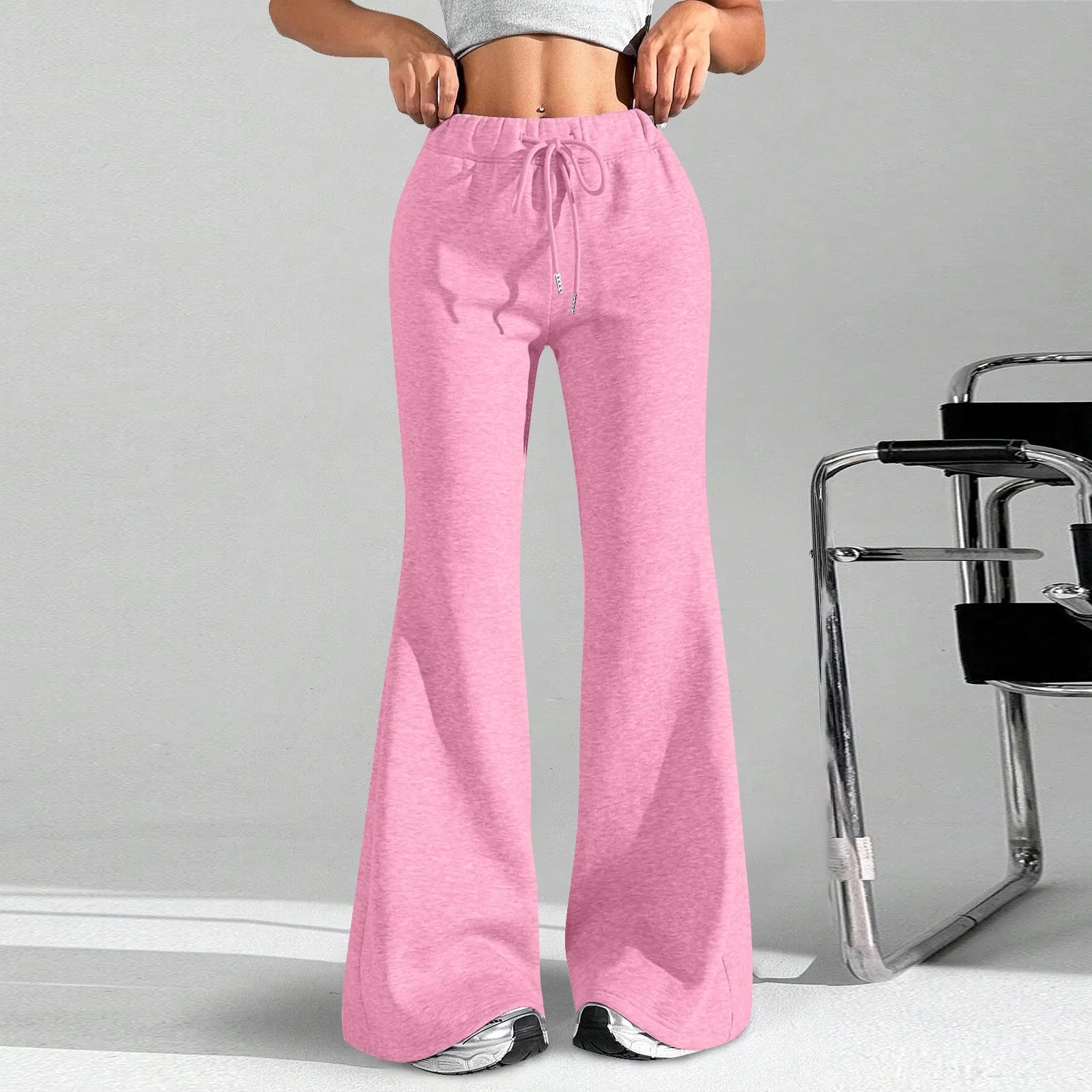 Clothes For Woman Leisure Flares Home Pant Bell-Bottoms Pants Woman Tracksuit Female Sport Trousers Solid Color Pantalones Mujer