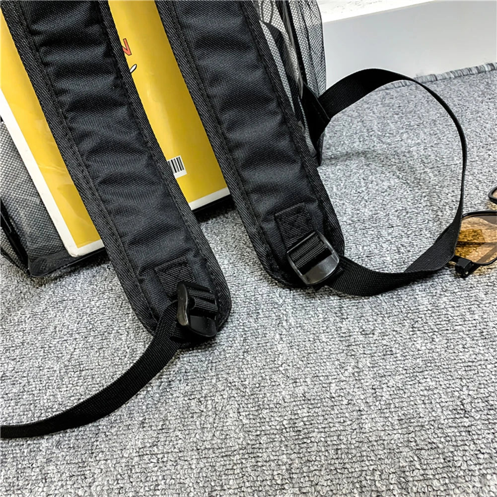 Transparent PVC Women Backpack Solid Color Casual Clear Waterproof Student School Bags Fashion Travel Rucksack for Men Women