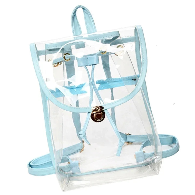Transparent Backpack Women Messenger Bags PVC School Shoulder Bags Women