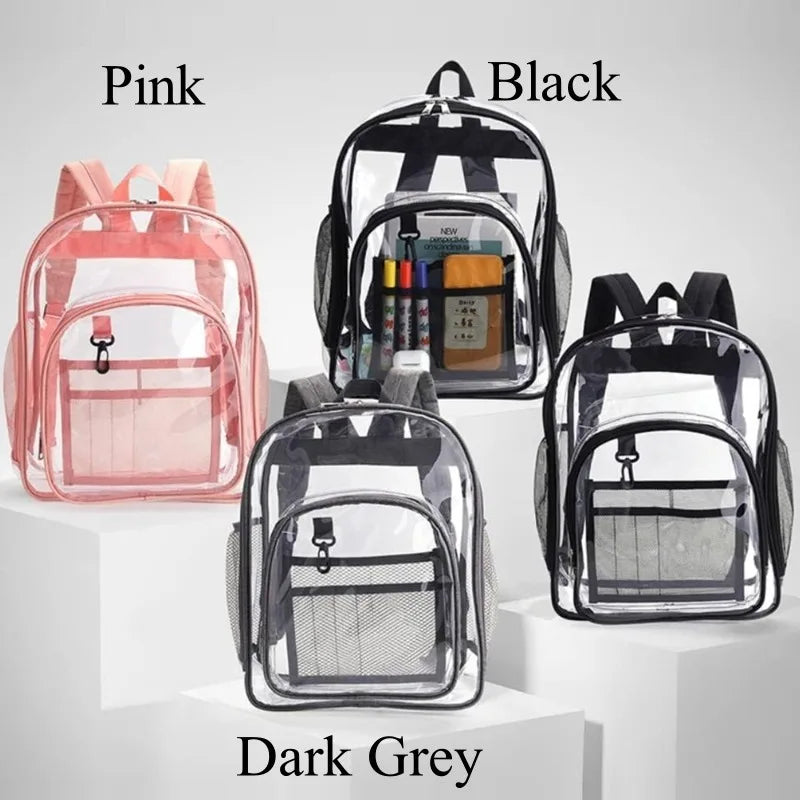 Backpack Waterproof Transparent School Bag Girl Large Capacity Backpack Solid Clear Backpack Men Fashion Transparent Plastic Bag