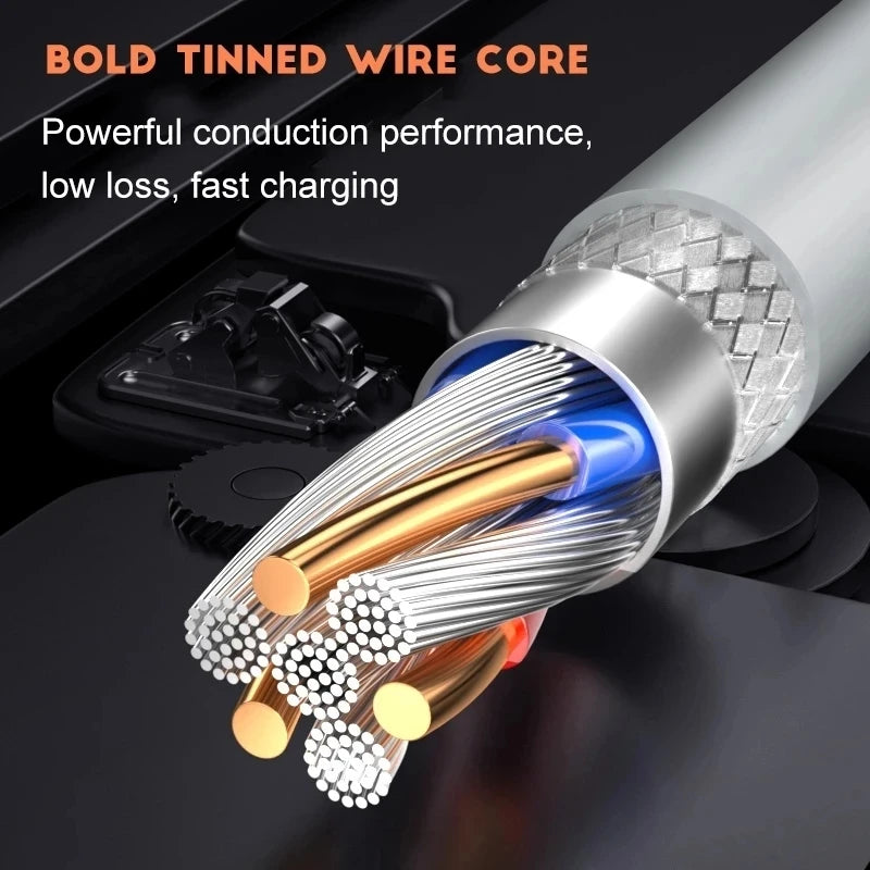 NNBILI 1-3PCS 10A 100W Type C Super Fast Charging Cable Data Cord For  Huawei OPPO vivo iQoo Quick Charing USB C Cables