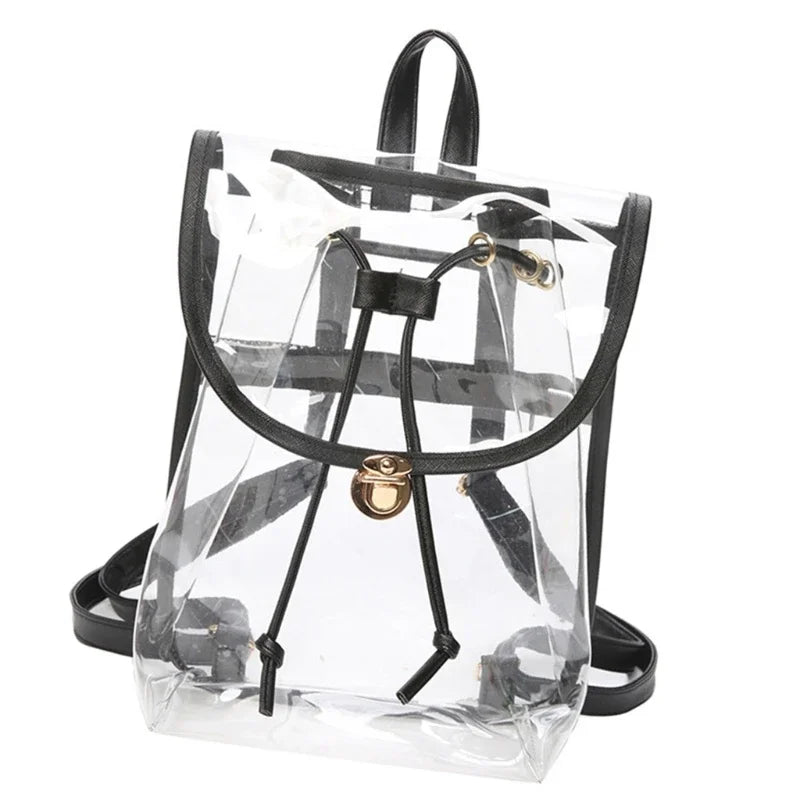 Transparent Backpack Women Messenger Bags PVC School Shoulder Bags Women