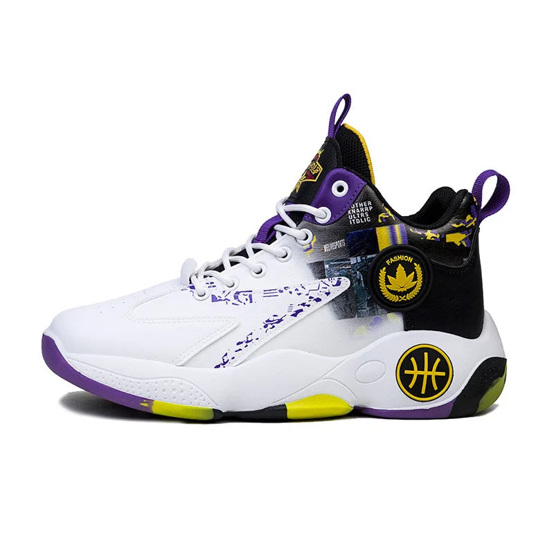 New Fashion Men's Basketball Shoes Trend Men's Sneakers Wear-resistant Comfortable Sports Shoes High Top Anti-slip Running Shoes