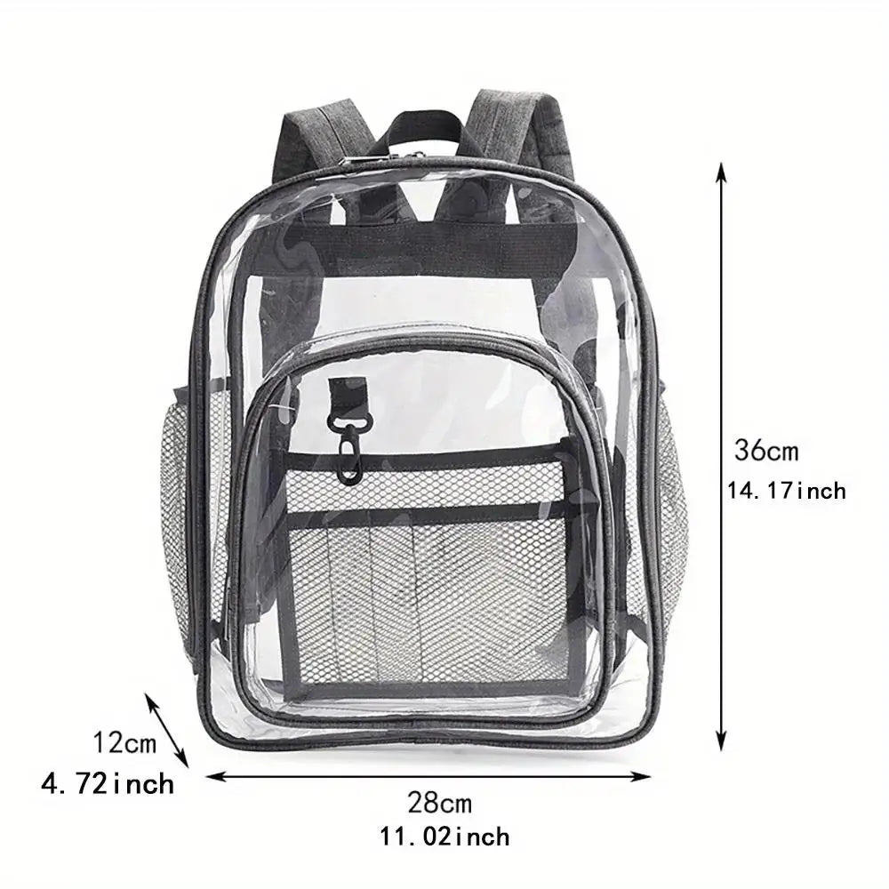 New Transparent PVC Backpacks, Outdoor Sport Large Capacity Bag, Easy To Clean