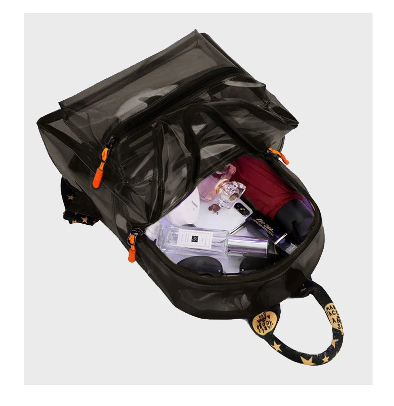 TINTAT Fashion Clear Women Backpack Transparent Mini Cute Backpack Travel School Backpack Student Bag For Girls Child Mochila
