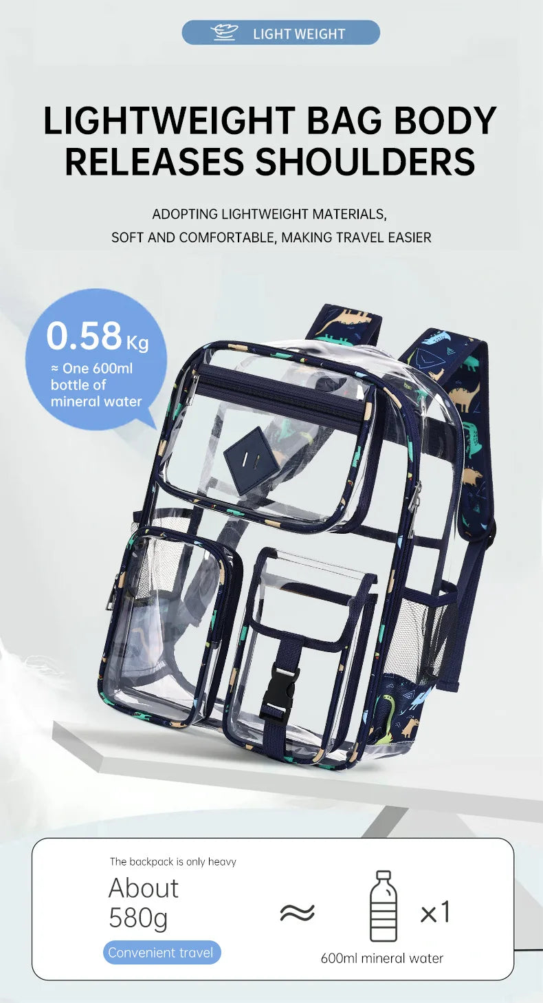 Women's Large Capacity Travel Backpack for Man Waterproof Casual eenagers College School Bag  Clear Backpack