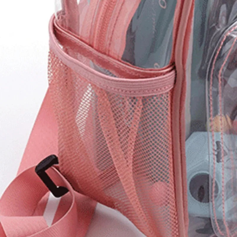 Backpack Waterproof Transparent School Bag Girl Large Capacity Backpack Solid Clear Backpack Men Fashion Transparent Plastic Bag