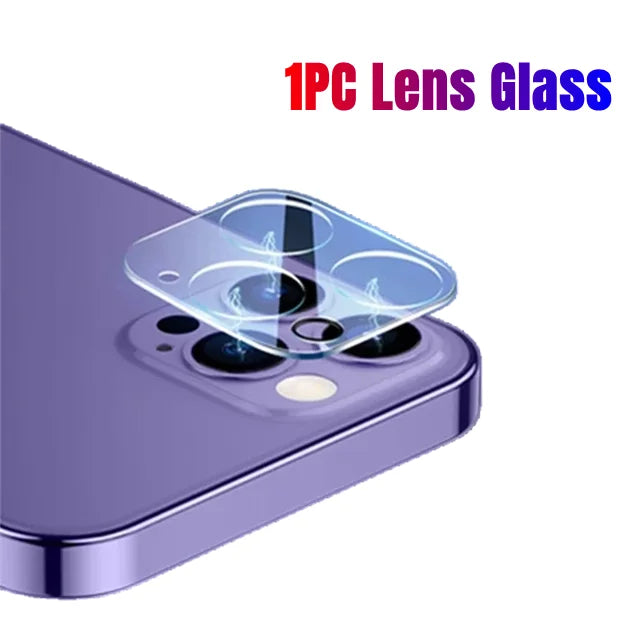 2in1 Back Tempered Glass For iPhone 16 15 14 13 12 Pro Max 15 Plus 15 pro max 16Pro Back Screen Protector With Lens Glass