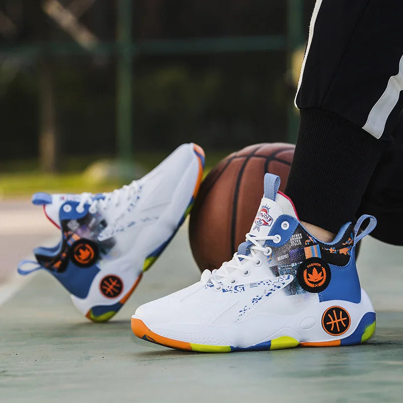 New Fashion Men's Basketball Shoes Trend Men's Sneakers Wear-resistant Comfortable Sports Shoes High Top Anti-slip Running Shoes