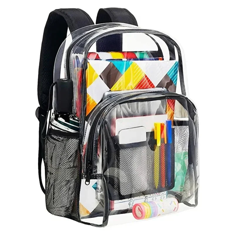 New Transparent PVC Backpacks, Outdoor Sport Large Capacity Bag, Easy To Clean