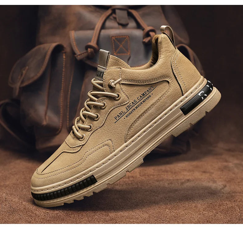 Men Shoes Trend Men Sneakers Suede Leather Slip on Men Loafers 2025 New Comfortable Platform Working Shoes Zapatillas Informales