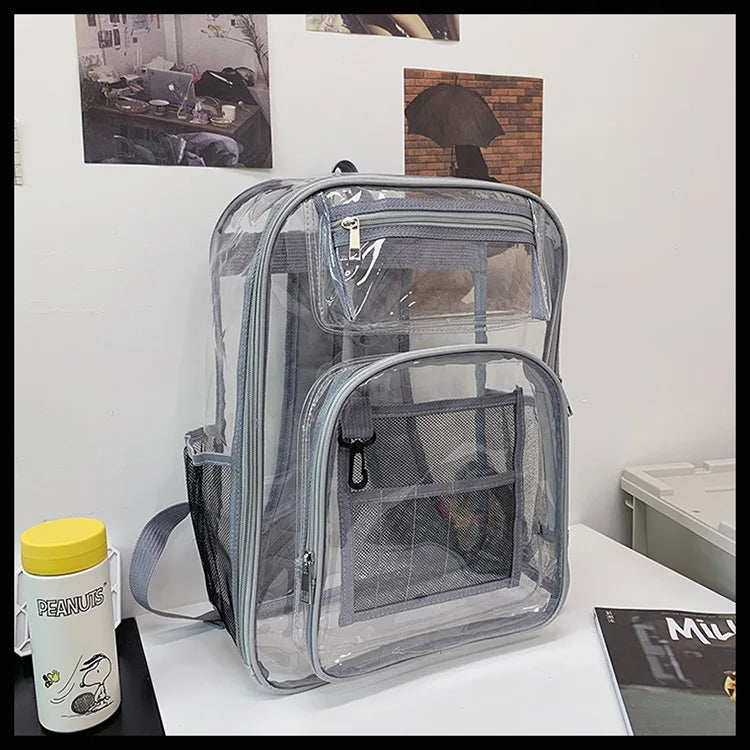 PVC backpack, PVC mesh inner bag, backpack, transparent  backpack, PVC transparent backpack