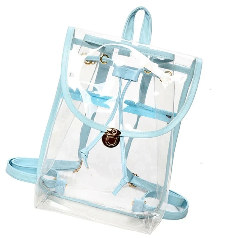 Transparent Backpack Women Messenger Bags PVC School Shoulder Bags Women