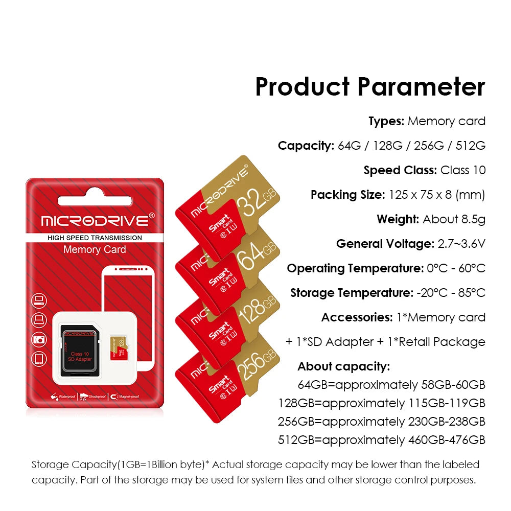 Class 10 memory card 4GB 8GB 16GB 32GB mini sd card 64GB 128G cartao de memoria mini TF Card For smartphone with gift