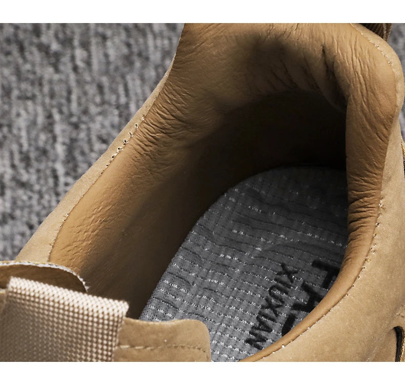 Men Shoes Trend Men Sneakers Suede Leather Slip on Men Loafers 2025 New Comfortable Platform Working Shoes Zapatillas Informales