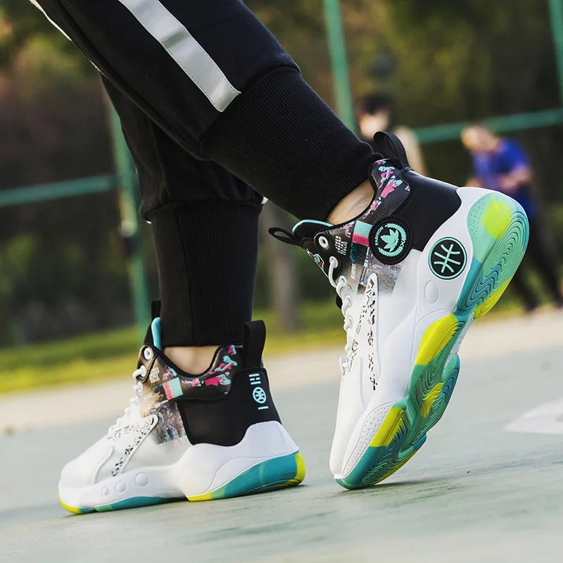 New Fashion Men's Basketball Shoes Trend Men's Sneakers Wear-resistant Comfortable Sports Shoes High Top Anti-slip Running Shoes