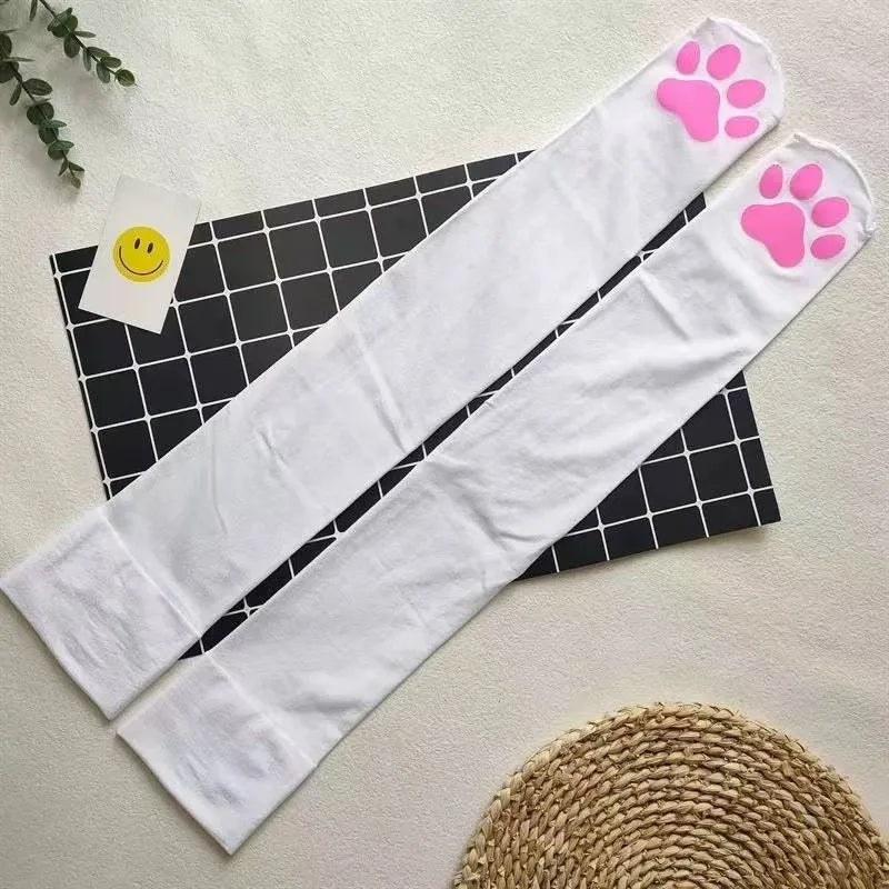 Cat Paw Pad Sock Pink Cute Lolita Thigh High Socks For Adult Children Women Cosplay 3D Kitten Claw Stockings