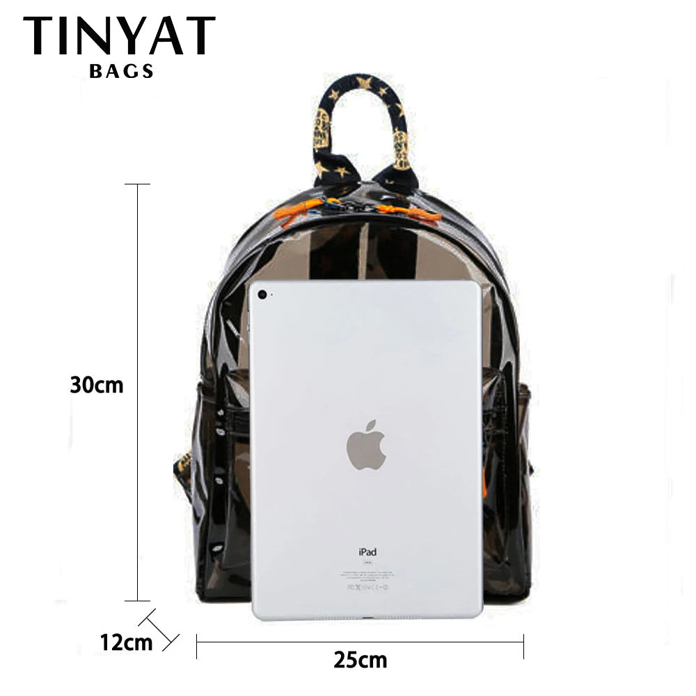 TINTAT Fashion Clear Women Backpack Transparent Mini Cute Backpack Travel School Backpack Student Bag For Girls Child Mochila