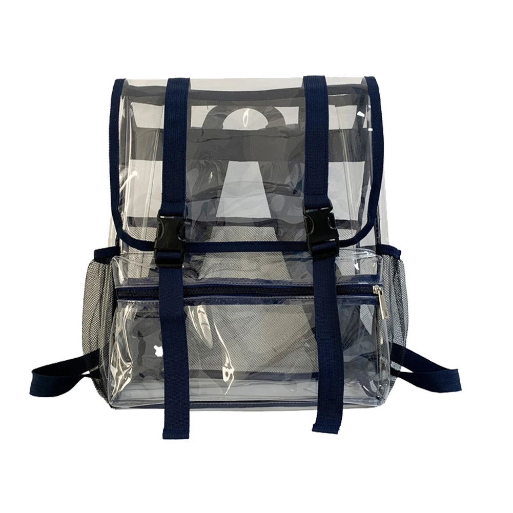 Transparent PVC Women Backpack Solid Color Casual Clear Waterproof Student School Bags Fashion Travel Rucksack for Men Women