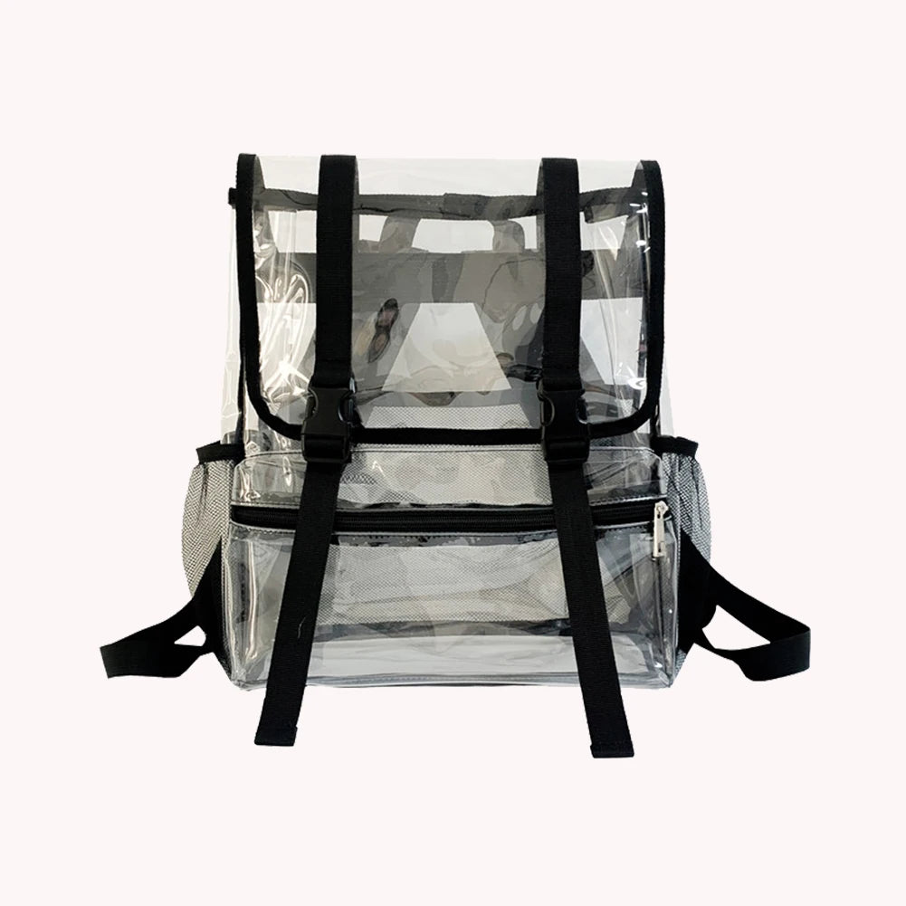 Transparent PVC Women Backpack Solid Color Casual Clear Waterproof Student School Bags Fashion Travel Rucksack for Men Women