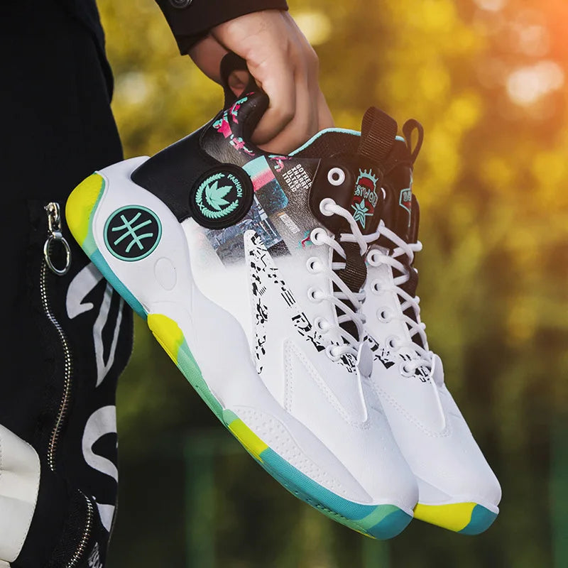New Fashion Men's Basketball Shoes Trend Men's Sneakers Wear-resistant Comfortable Sports Shoes High Top Anti-slip Running Shoes