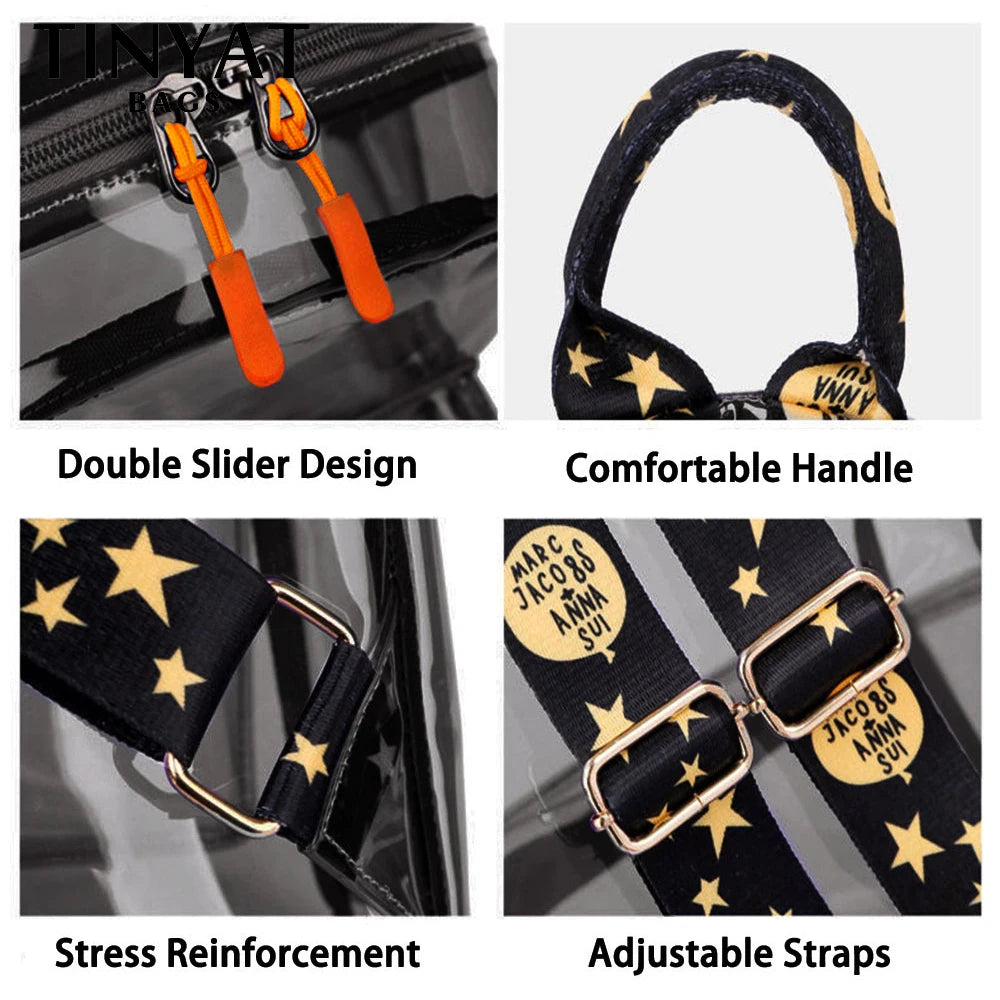 TINTAT Fashion Clear Women Backpack Transparent Mini Cute Backpack Travel School Backpack Student Bag For Girls Child Mochila