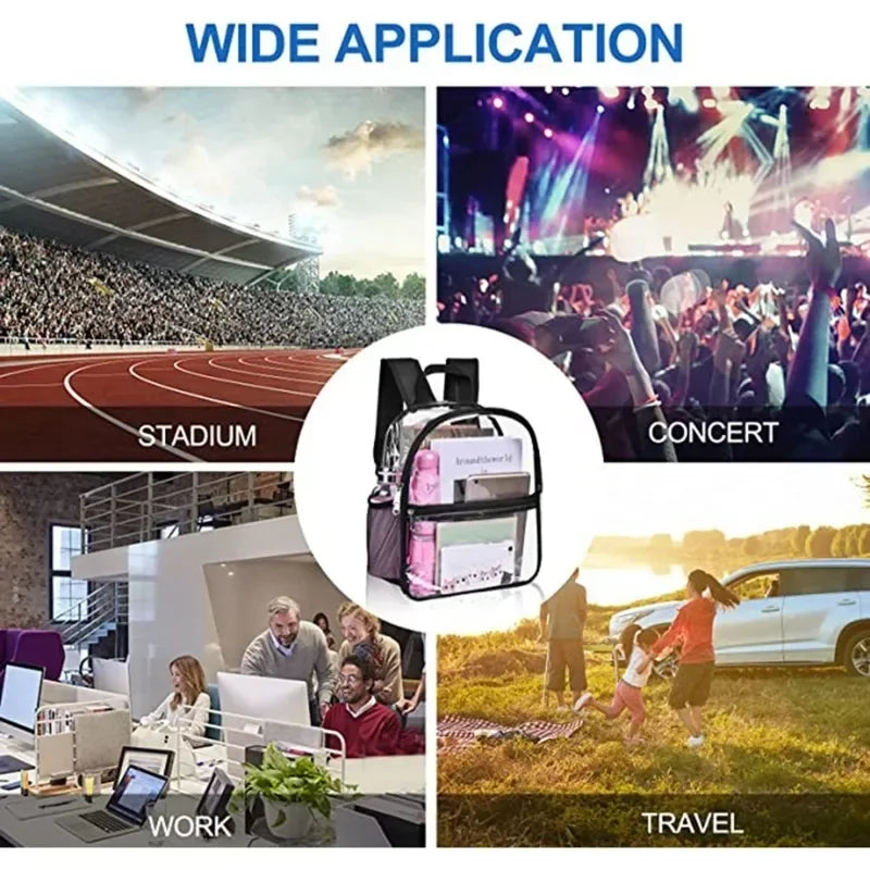 New Transparent PVC Backpacks, Outdoor Sport Large Capacity Bag, Easy To Clean