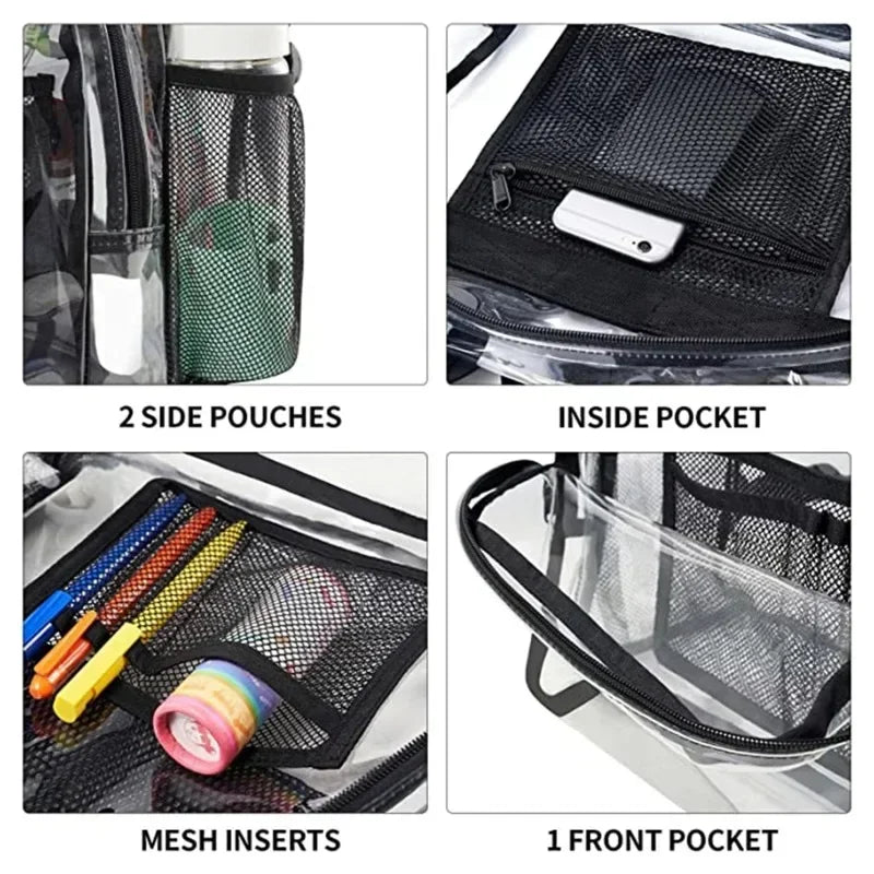 New Transparent PVC Backpacks, Outdoor Sport Large Capacity Bag, Easy To Clean