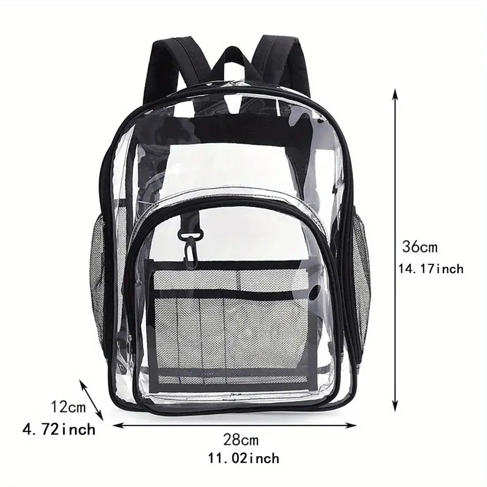 New Transparent PVC Backpacks, Outdoor Sport Large Capacity Bag, Easy To Clean