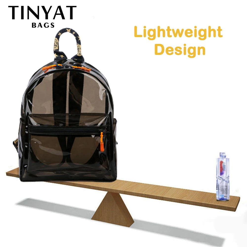 TINTAT Fashion Clear Women Backpack Transparent Mini Cute Backpack Travel School Backpack Student Bag For Girls Child Mochila