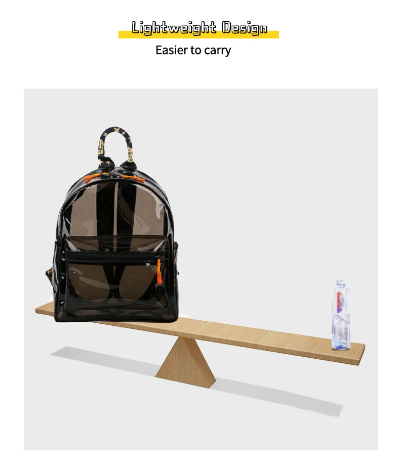 TINTAT Fashion Clear Women Backpack Transparent Mini Cute Backpack Travel School Backpack Student Bag For Girls Child Mochila