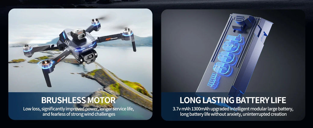 GT8 RC Drone Optical Flow 8K Three Camera Brushless Drone WIFI Electric Charge Display Screen Professional Aerial Drone