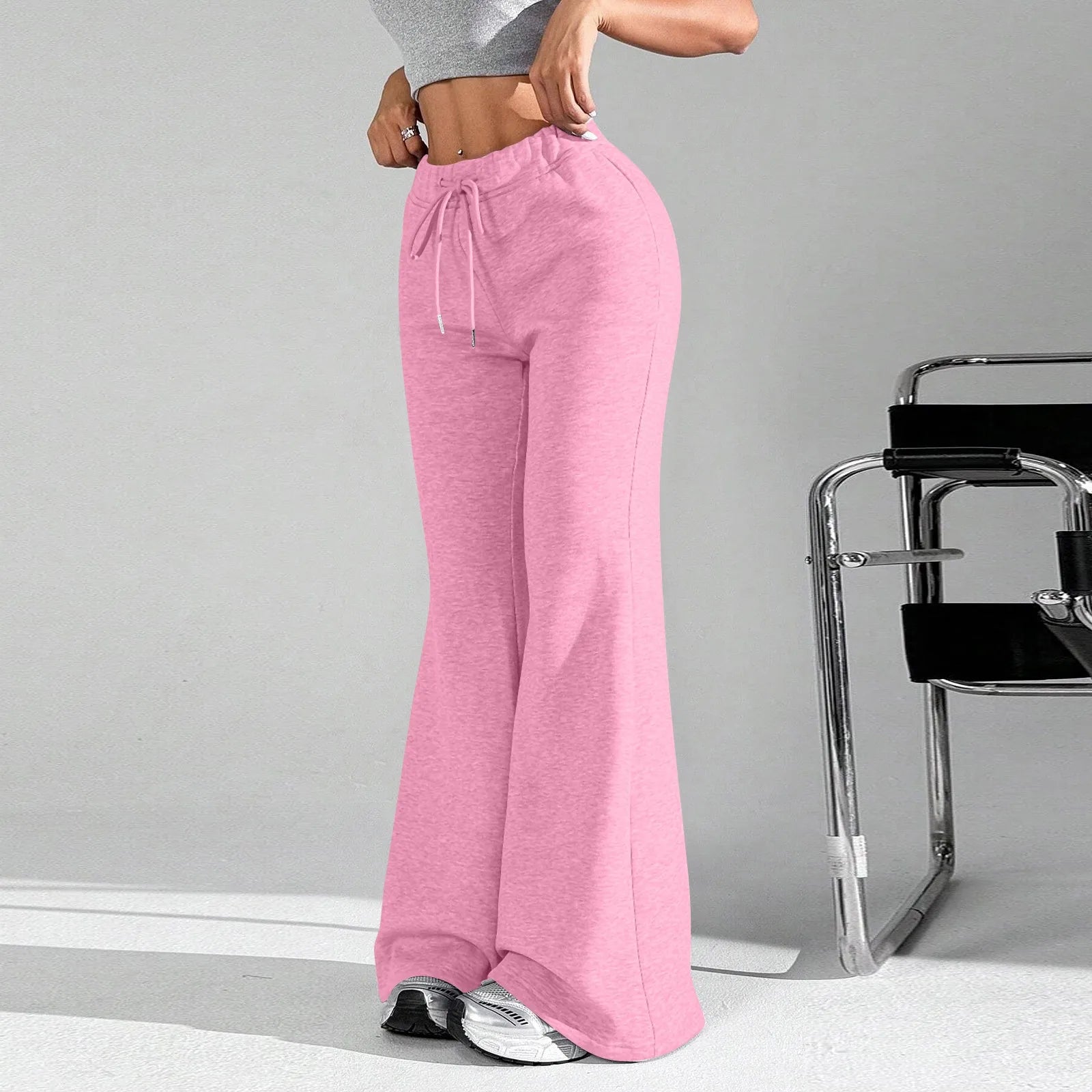Clothes For Woman Leisure Flares Home Pant Bell-Bottoms Pants Woman Tracksuit Female Sport Trousers Solid Color Pantalones Mujer